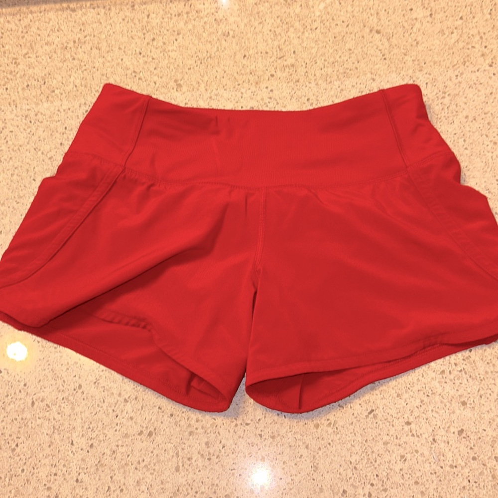 Red lululemon shorts